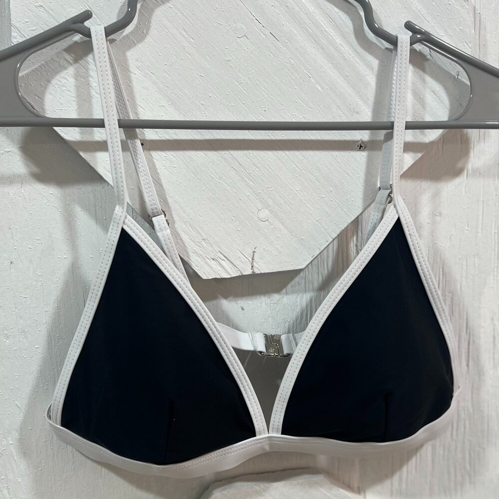 Black & White Triangle Bikini Top -  LARGE